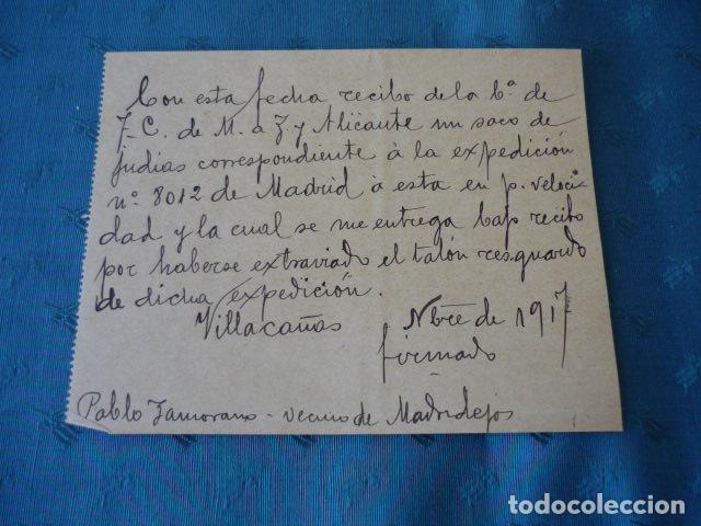 Cartas comerciales: VILLACA&Ntilde;AS TOLEDO RECIBO 1917 - Foto 1