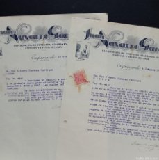 Cartas comerciales: 1944. CARTA COMERCIAL (2) A MODESTO SANCHEZ CARRIQUE. JUAN NAVARRO GARCIA. EXPORTACIÓN DE PIMENTÓN..