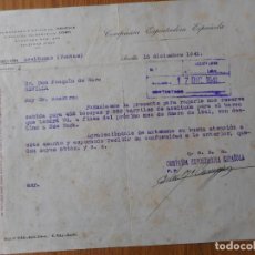 Cartas comerciales: ANTIGUA CARTA COMPAÑIA EXPORTADORA ACEITUNAS SEVILLA 1941. VAPOR NAVEMAR HUNDIDO POR TORPEDO