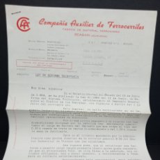 Cartas comerciales: COMPAÑÍA AUXILIAR DE FERROCARRILES. BEASAIN. LEY DE REFORMA TRIBUTARIA DEL CENTRO INDUSTRIAL VIZCAYA