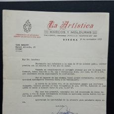 Cartas comerciales: LA ARTISTICA - MARCOS Y MOLDURAS. GERONA 1959. ANTIGUA CARTA COMERCIAL