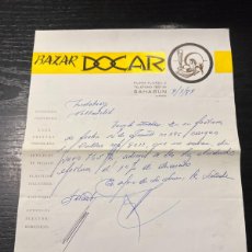 Cartas comerciales: CARTA COMERCIAL. BAZAR DOCAR. DROGUERIA Y PERFUMERIA. SAHAGUN - LEON, 1987
