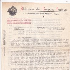 Cartas comerciales: FACTURA. EDITORIAL ESTANISLAO DE ARANZADI. BIBLIOTECA DE DERECHO POSITIVO. PAMPLONA. 1939