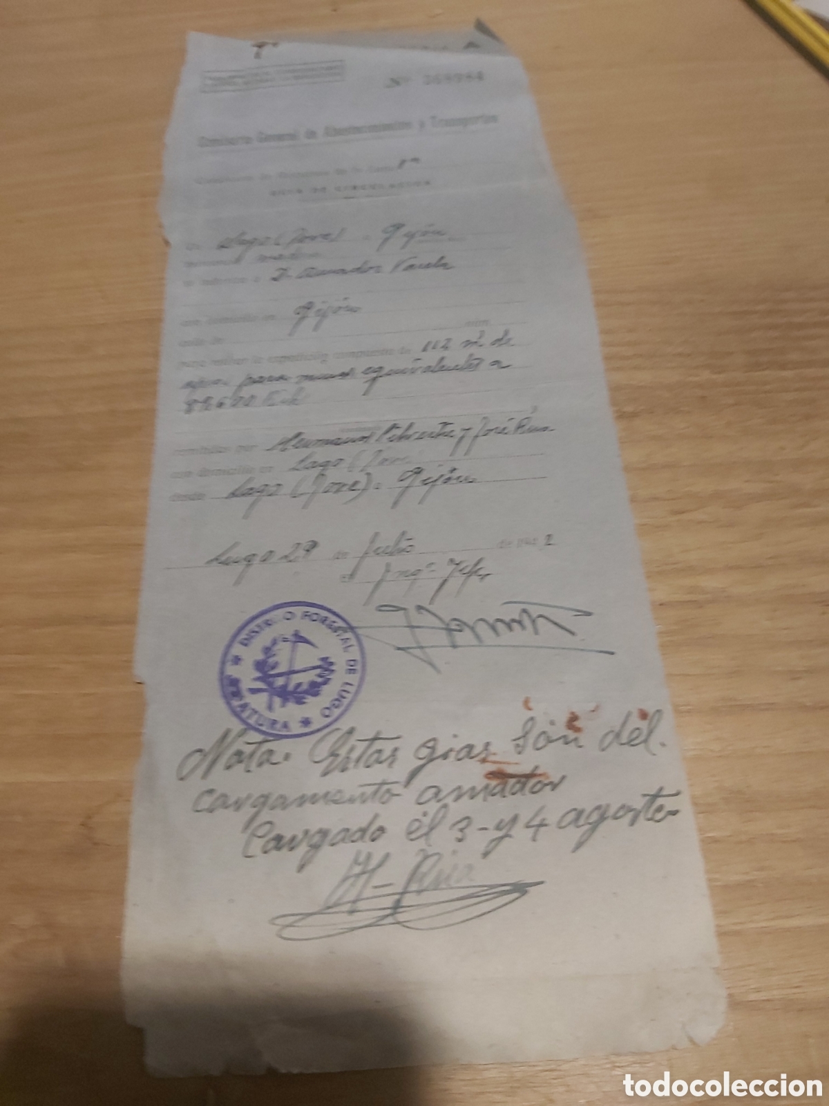 Cartas comerciales: Distrito forestal lugo jefatura documentos 1942 - Foto 1