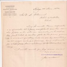 Cartas comerciales: INDUSTRIA MALAGUEÑA, FABRICACIÓN DE TEJIDOS DE LINO Y CÁÑAMO. 1892 MÁLAGA FIRMA.