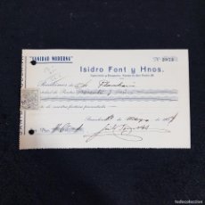 Cartas comerciales: CARTA COMERCIAL - SANIDAD MODERNA - ISIDRO FONT Y HNOS - N. 2975 - BCN 13-MAY-1927 / 62