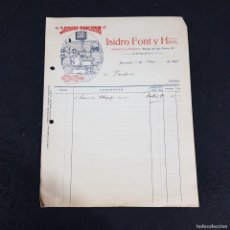 Cartas comerciales: CARTA COMERCIAL - SANIDAD MODERNA - ISIDRO FONT Y HNOS - BCN 11-MAY-1927 / 63