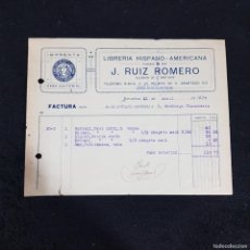 Cartas comerciales: CARTA COMERCIAL - LIBRERIA HISPANO-AMERICANA - J. RUIZ ROMERO - BCN 11-ABR-1927 / 64