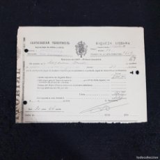 Cartas comerciales: RECIBO - CONTRBUCION TERRITORIAL, REGISTRO FISCAL DE EDIFICIOS Y SOLARES - 1927 I TRIMESTRE / 74