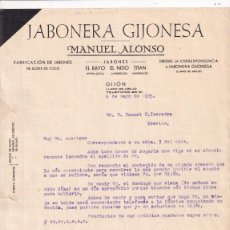 Lettere commerciali: JABONERA GIJONESA. MANUEL ALONSO. JABONES EL RAYO, EL NIDO Y EL TITAN. LLANO DE ABAJO. GIJÓN.