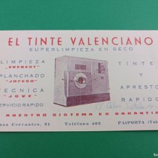 Cartas comerciales: TARJETA COMERCIAL EL TINTE VALENCIANO SUPERLIMPIEZA EN SECO VALENCIA