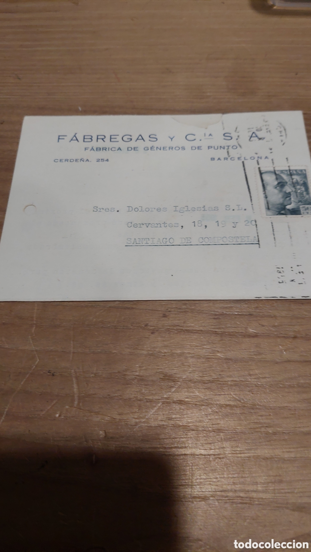 Cartas comerciales: 1955 Barcelona fabregas y c&iacute;a - Foto 1