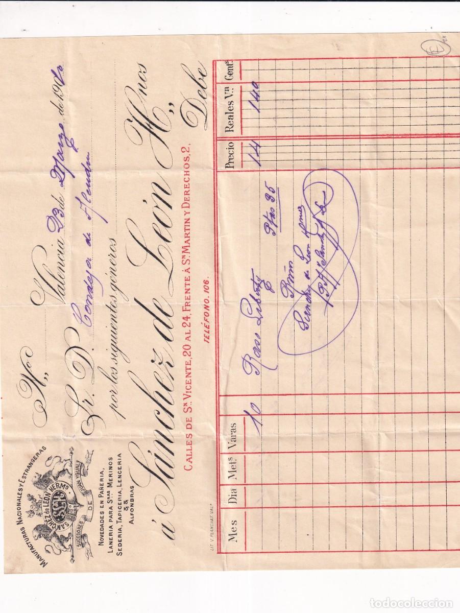 Cartas comerciales: Sanchez de Le&oacute;n hermanos. Valencia. - Foto 1