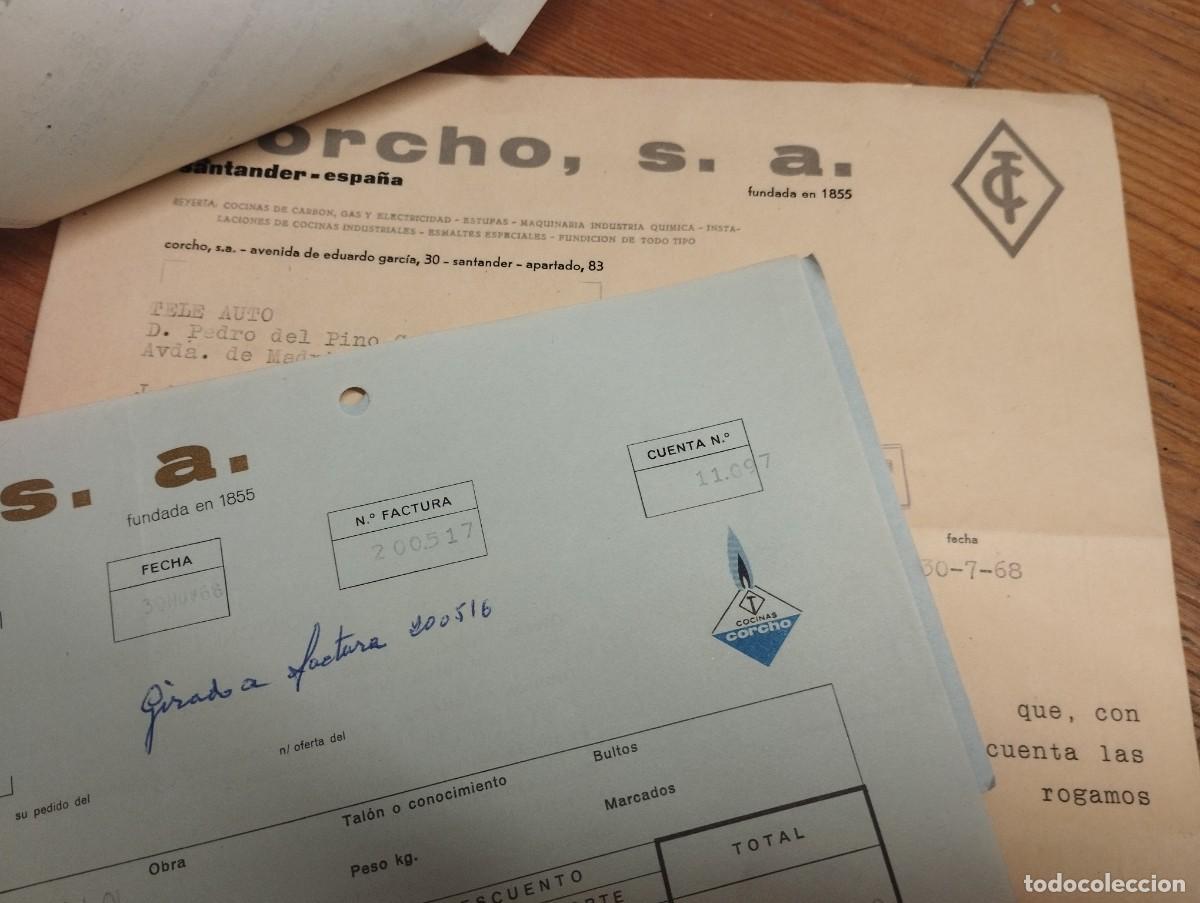 Cartas comerciales: CORCHO SA SANTANDER COCINAS DOCUMENTOS 1968. - Foto 3