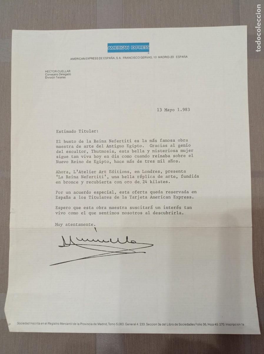 Cartas comerciales: carta American express 1983 Madrid - Foto 1