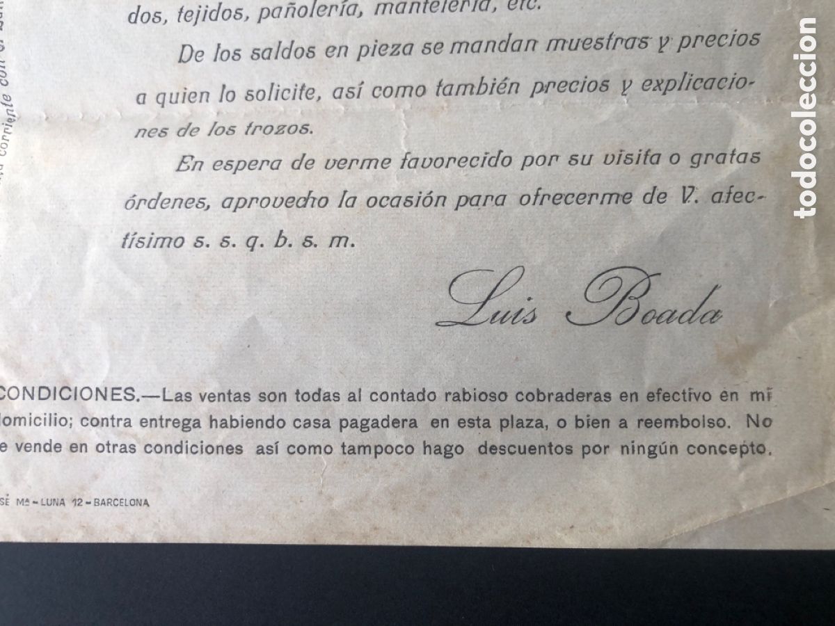 Cartas comerciales: Carta comercial Luis Boada Casanovas Barcelona - Foto 4