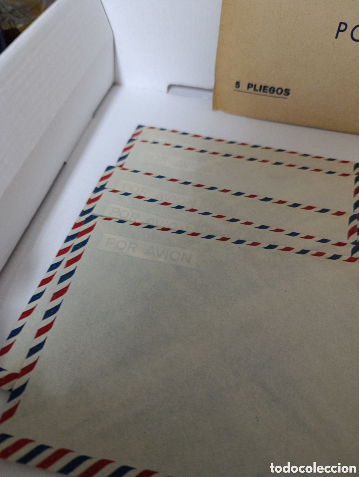 Cartas comerciales: 5 sobres de correo a&eacute;reo y 5 pliegos. - Foto 3