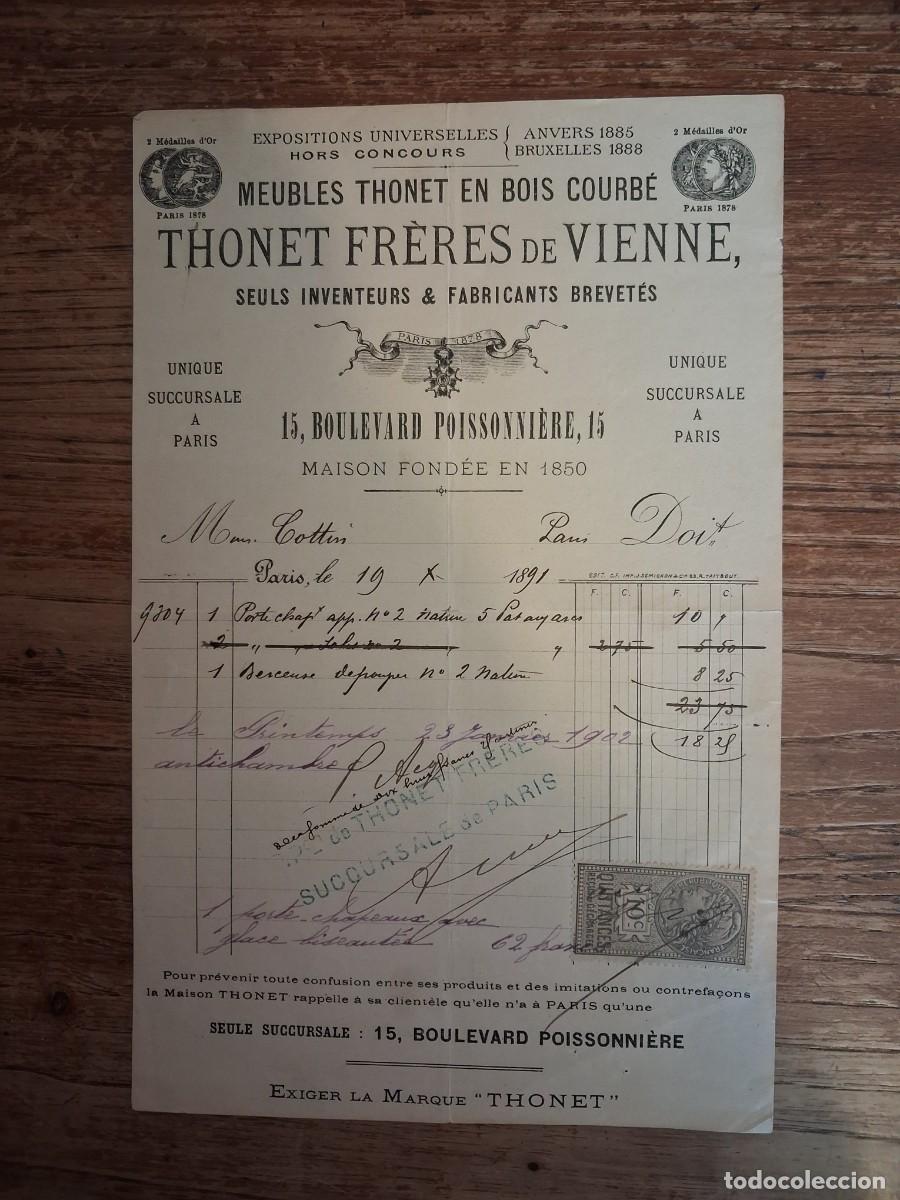 Cartas comerciales: 5 documentos de Thonet, Espa&ntilde;a, Francia y Alemania. - Foto 2