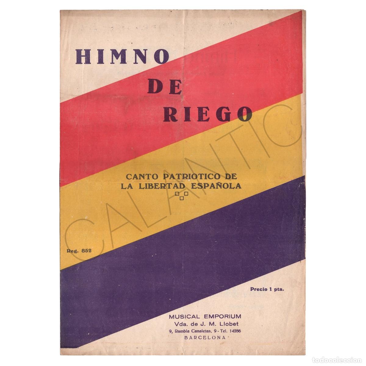 Cartas comerciales: PARTITURA HIMNO DE RIEGO CANTO PATRIOTICO DE LA LIBERTAD ESPA&Ntilde;OLA