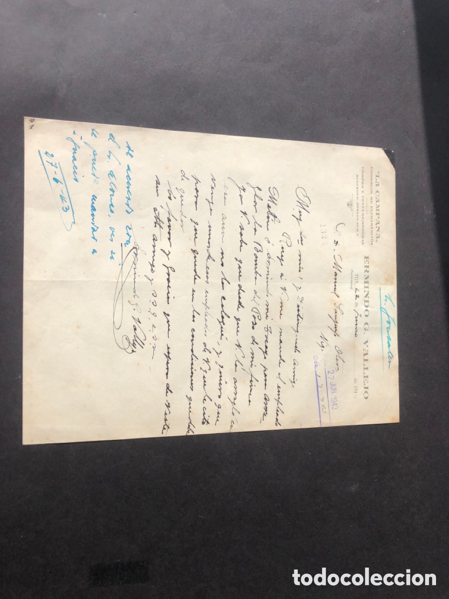 Cartas comerciales: Carta comercial ultramarinos LA CAMPANA ERMINDO G. VALLEJO TUY VIGO