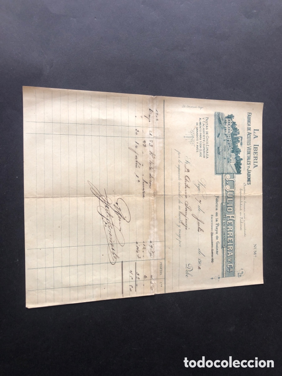 Cartas comerciales: Carta comercial FABRICA DE ACEITES LA IBERIA J. JULIO HERRERIA Y Cia VIGO