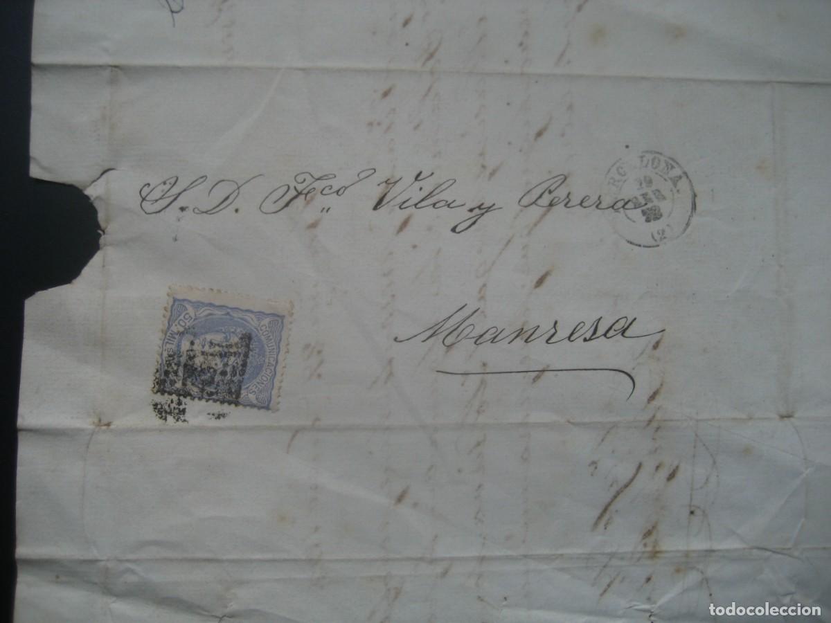 Cartas comerciales: CARTA COMERCIAL CON SELLOS. BARCELONA, MANRESA 1872. N&ordm;8