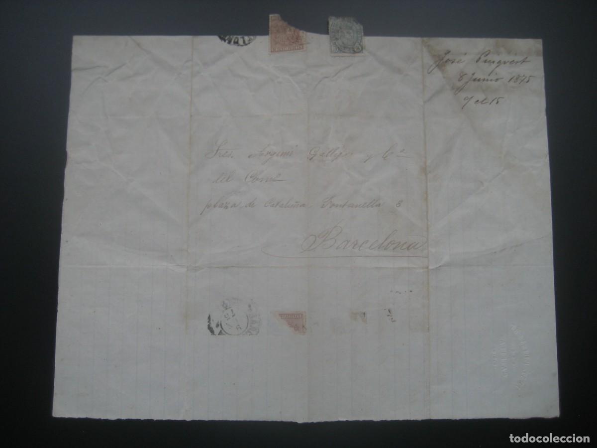 Cartas comerciais: CARTA COMERCIAL CON SELLOS. BARCELONA, MANRESA 1875. N&ordm;9