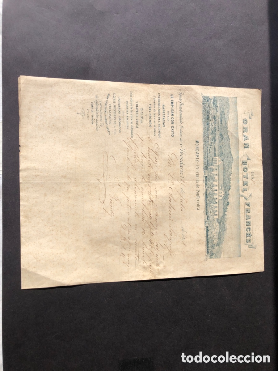 Cartas comerciales: Carta comercial GRAN HOTEL FRANCES MONDARIZ VIGO