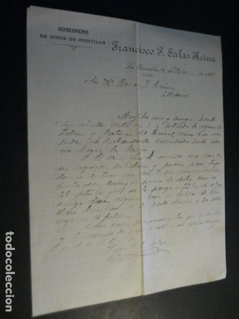 Cartas comerciales: LA RAMBLA CORDOBA COSECHERO VINOS MONTILLA FRANCISCO SALAS CARTA 1907