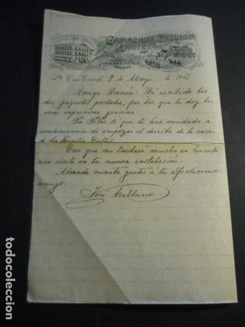 Cartas comerciales: SANTA CRUZ DE TENERIFE CAMACHO&acute;S ENGLISH HOTEL&acute;S CARTA 1907