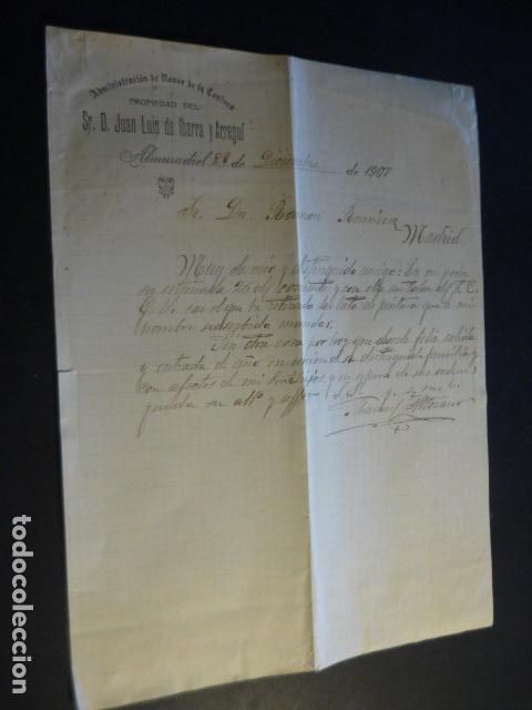Cartas comerciales: ALMURADIEL CIUDAD REAL CARTA NAVAS DE LA CONDESA 1907
