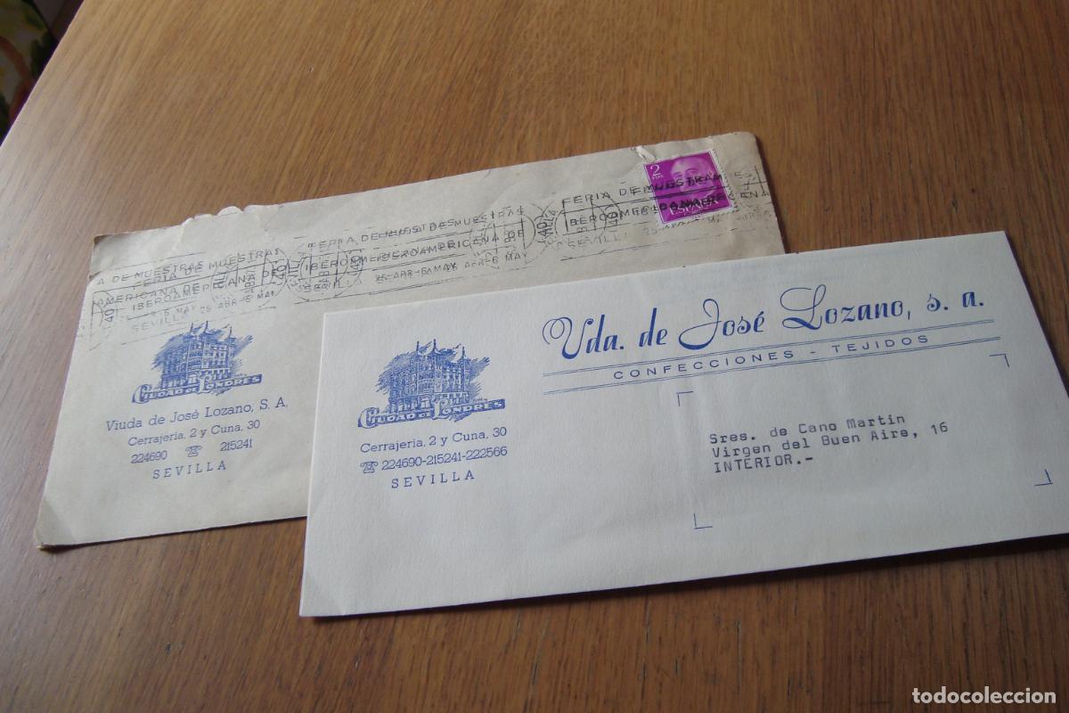 Cartas comerciales: ANTIGUA CARTA COMERCIAL VDA. DE JOSE LOZANO S.A CONFECCIONES Y TEJIDOS. SEVILLA 1973?