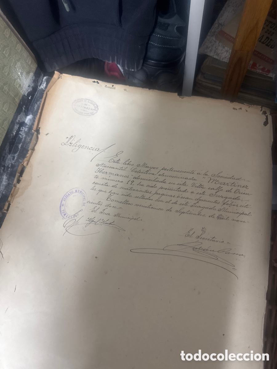 Cartas comerciales: Libro, mayor de f&aacute;brica de alcohol, Tomelloso, 1912