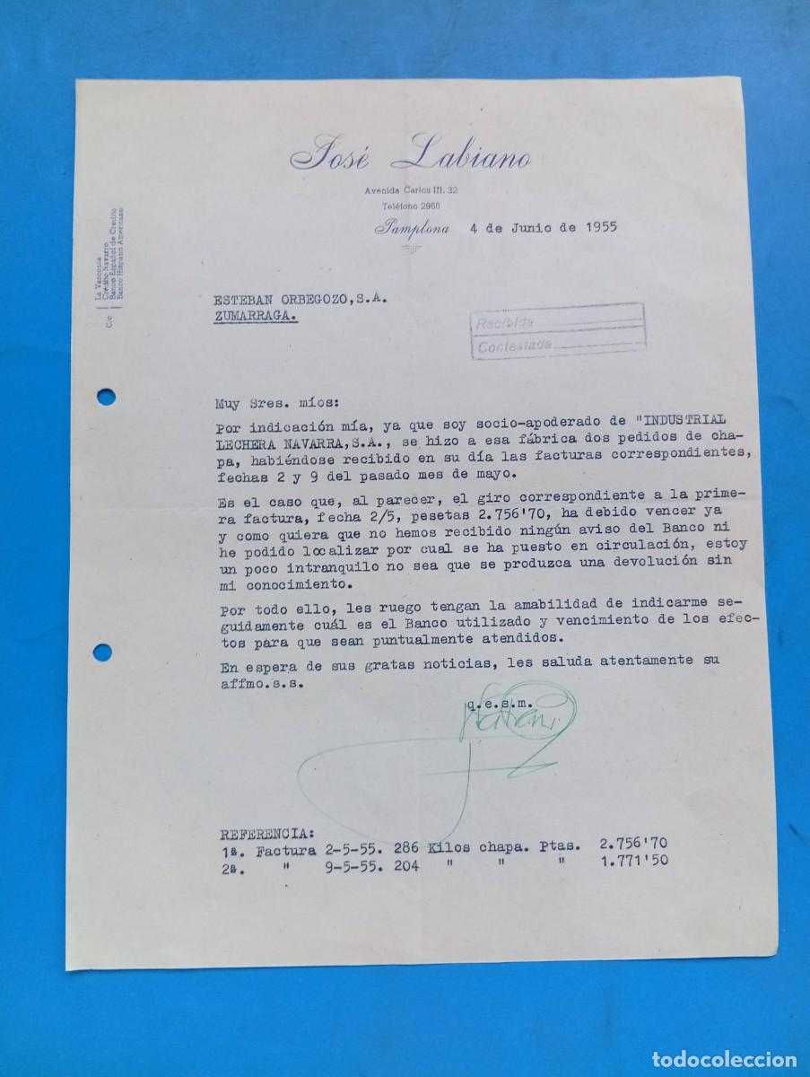 Cartas comerciales: CARTA COMERCIAL. PAMPLONA. 1955. JOSE LABIANO.