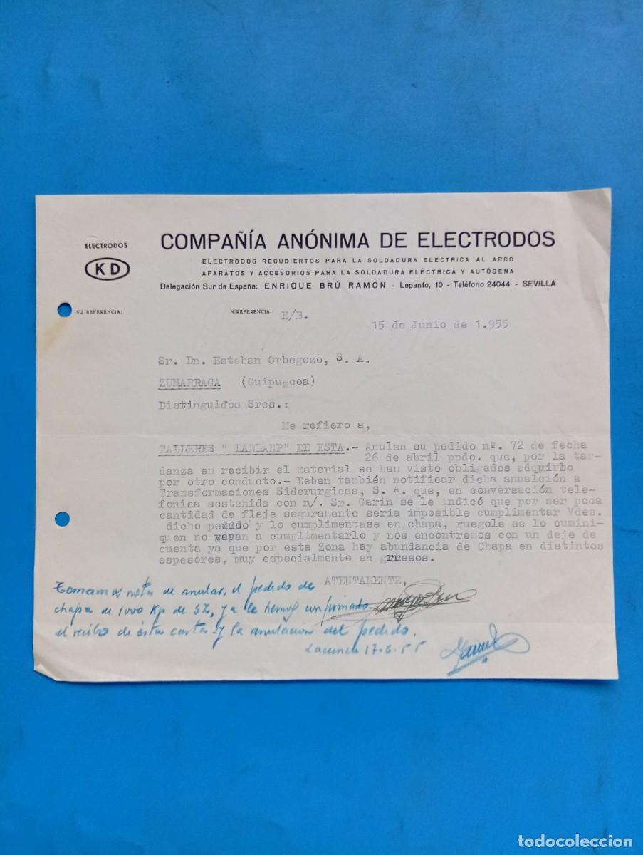 Cartas comerciales: CARTA COMERCIAL. SEVILLA. 1955. ENRIQUE BRU RAMON. AGENTE COMERCIAL COLEGIADO.