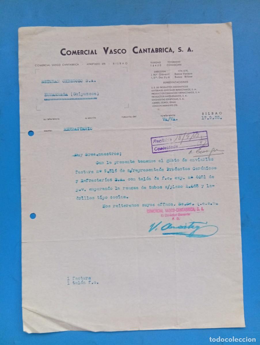 Cartas comerciales: CARTA COMERCIAL. BILBAO. 1953. COMERCIAL VASCO CANTABRICA, S.A.