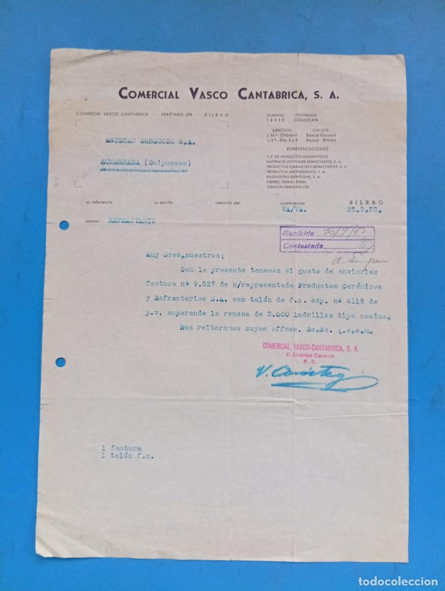 Cartas comerciales: CARTA COMERCIAL. BILBAO. 1953. COMERCIAL VASCO CANTABRICA, S.A.