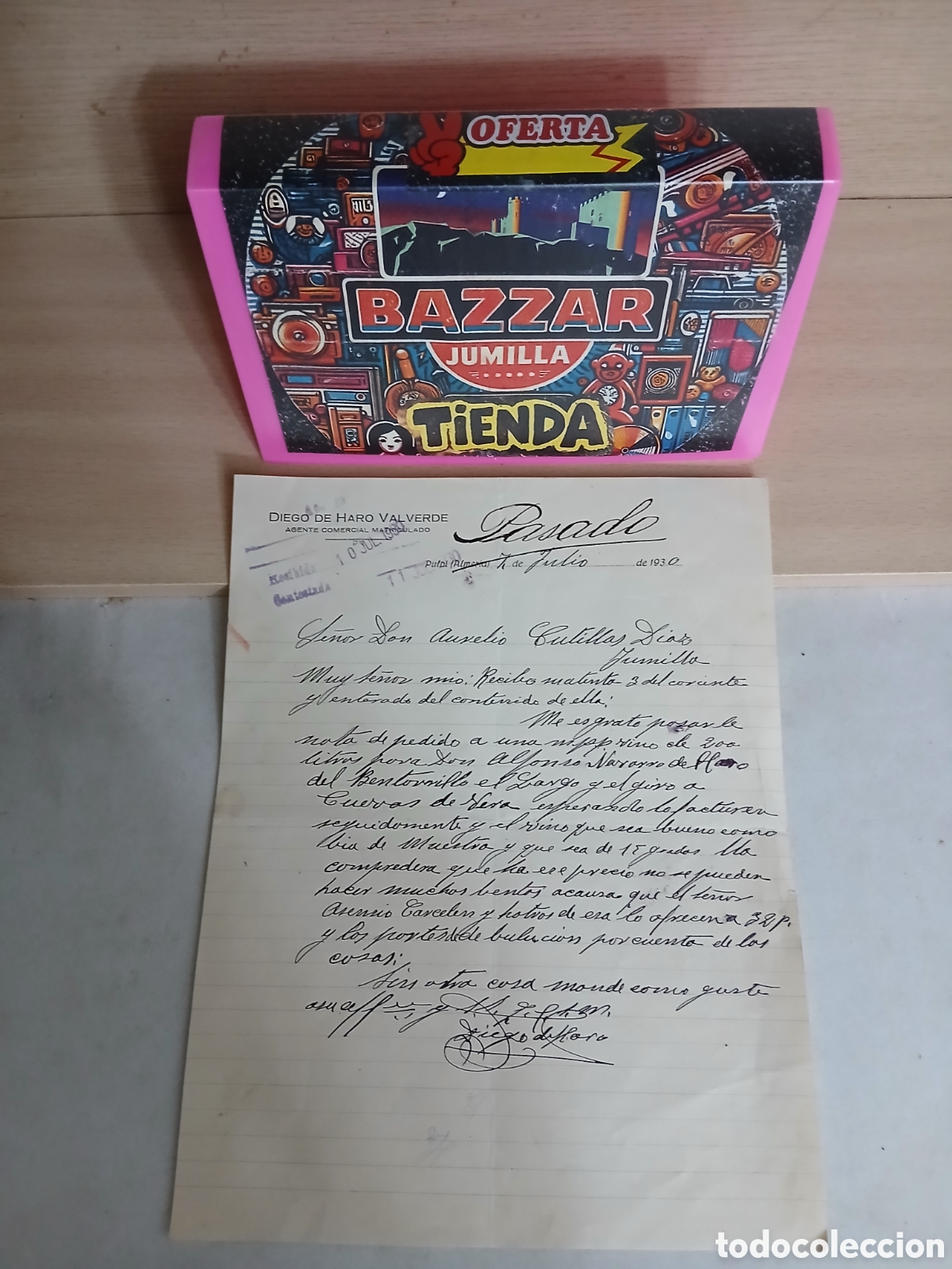 Cartas comerciales: Carta comercial agentecomercial de pulpi almeria remitida AURELIO CUTILLAS JUMILLA