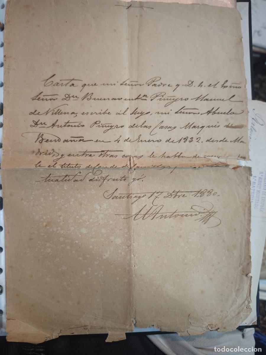 Cartas comerciales: Carta Nobleza gallega familia Pi&ntilde;eyro M&aacute;rquez de Benda&ntilde;a
