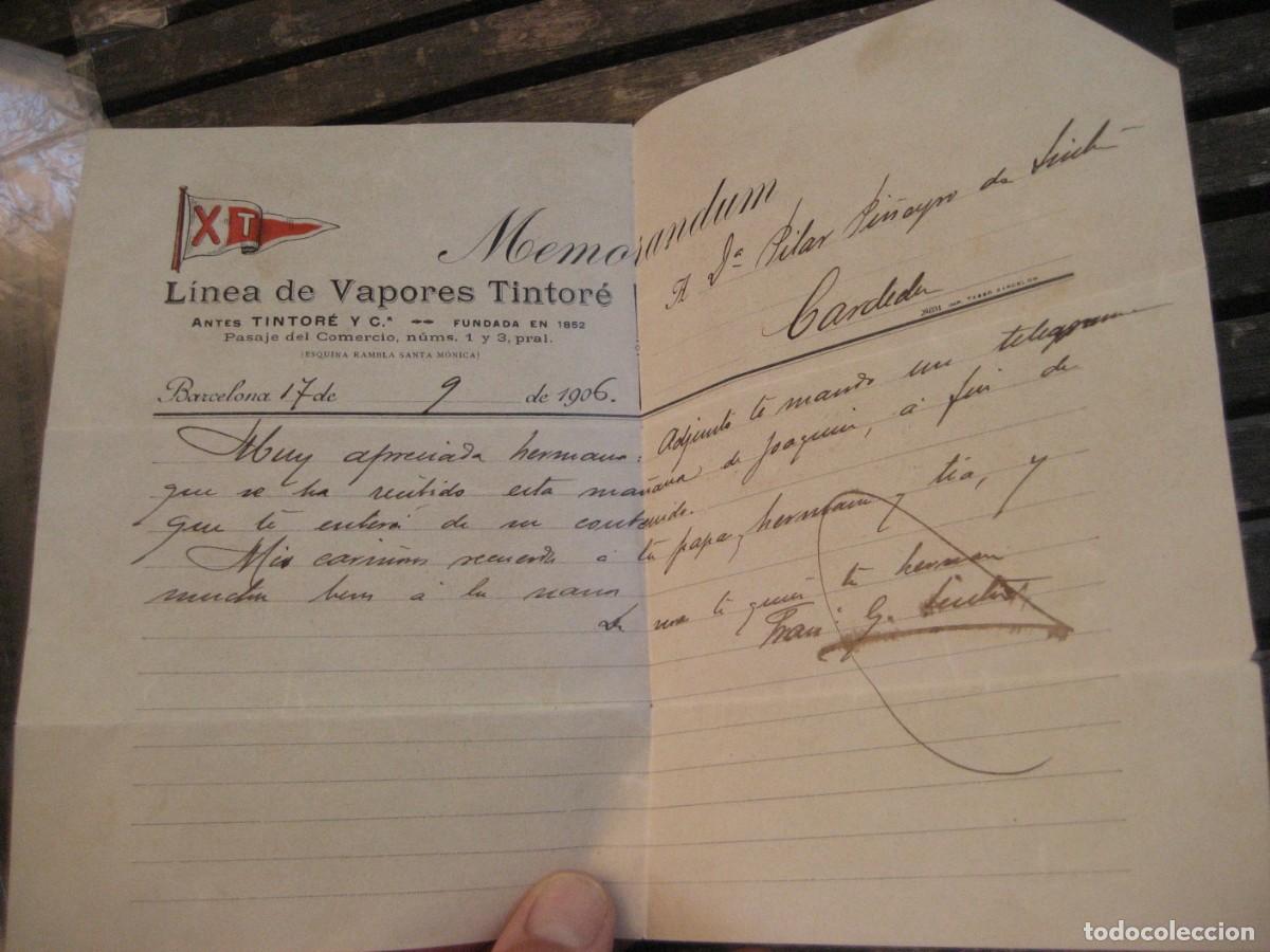 Cartas comerciales: antigua carta . Membrete linea de vapores Tintor&eacute; 1906 Barcelona