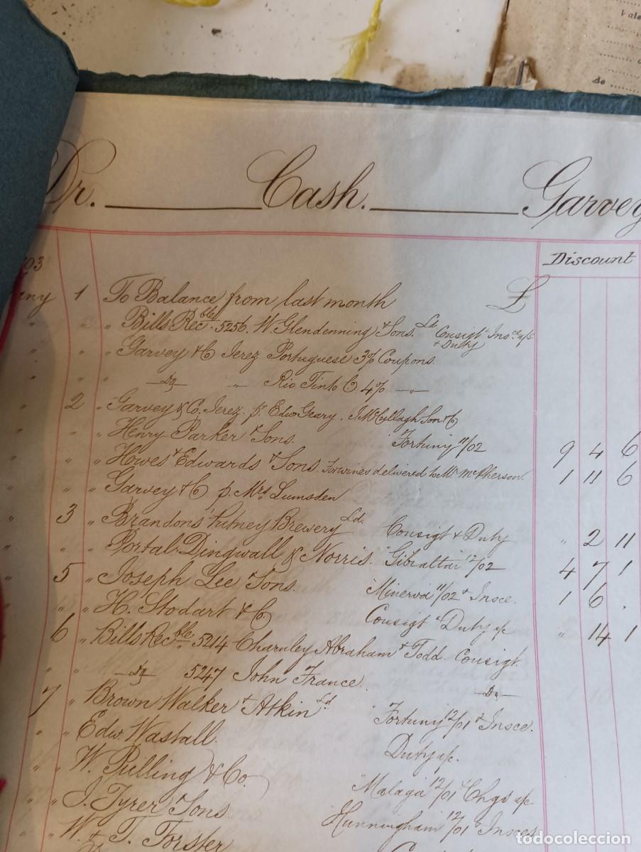 Cartas comerciales: Libro de cuentas garvey bodega jerez 1903 documentos - Foto 3