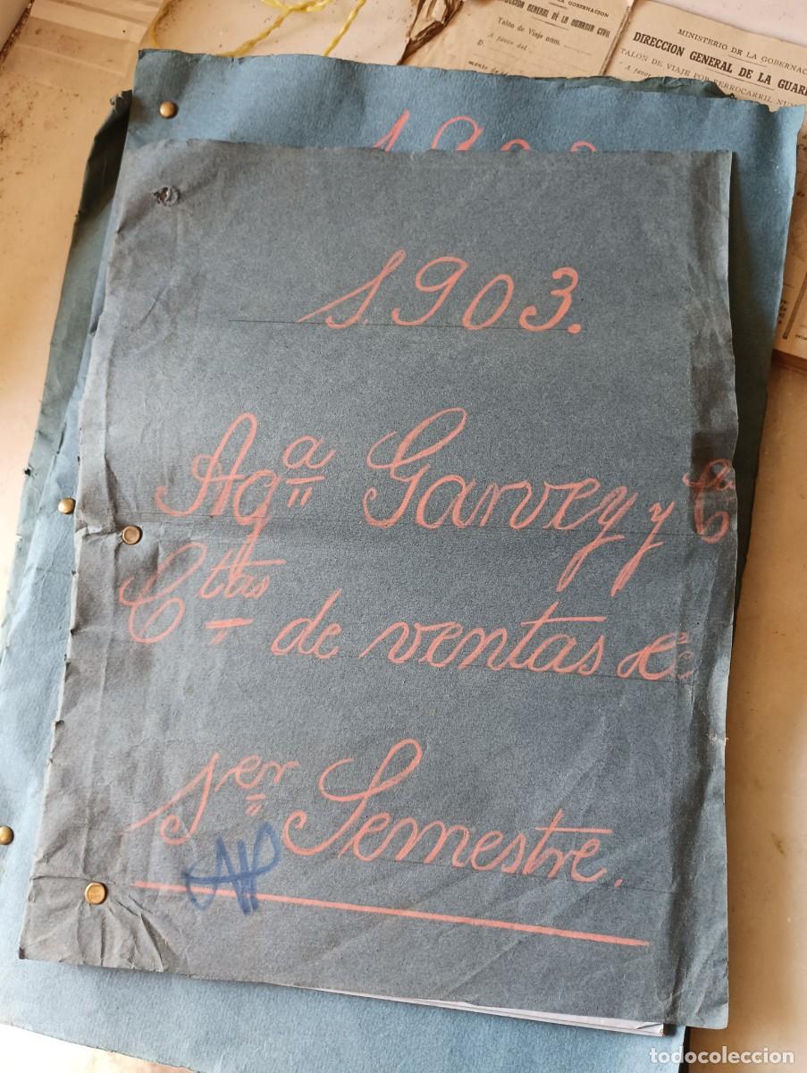 Cartas comerciales: Libro de cuentas garvey bodega jerez ventas 1903 - Foto 1