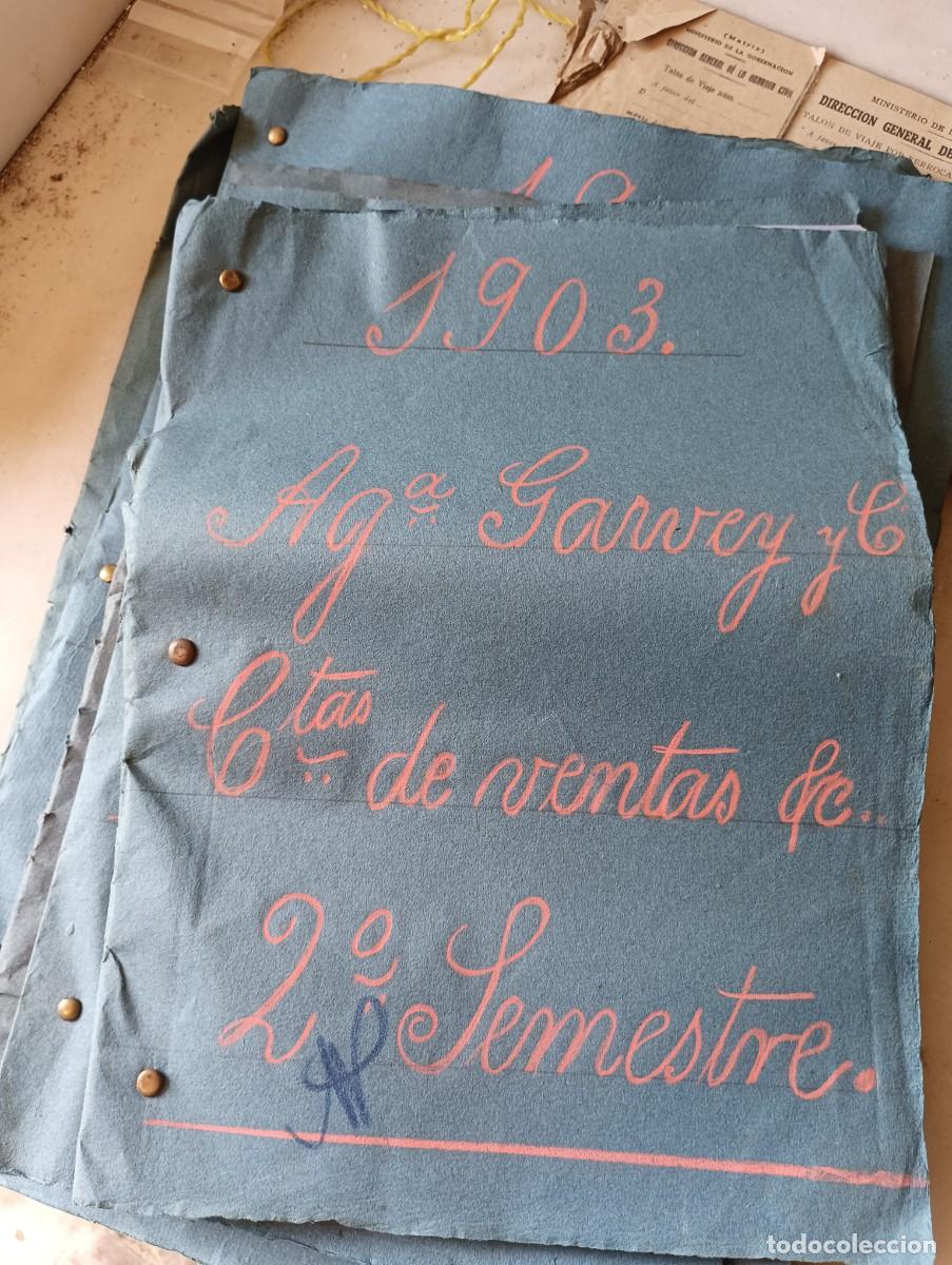 Cartas comerciales: Libro mayor cuentas ventas bodega jerez garvey 1903