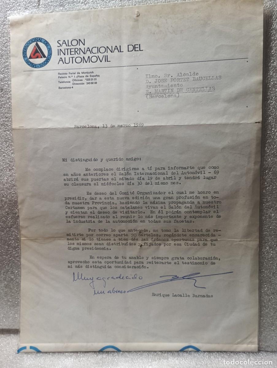 Cartas comerciales: SALON INTERNACIONAL DEL AUTOMOVIL-ENRIQUE LACALLE-ST.MART&Iacute; DE CENTELLES.