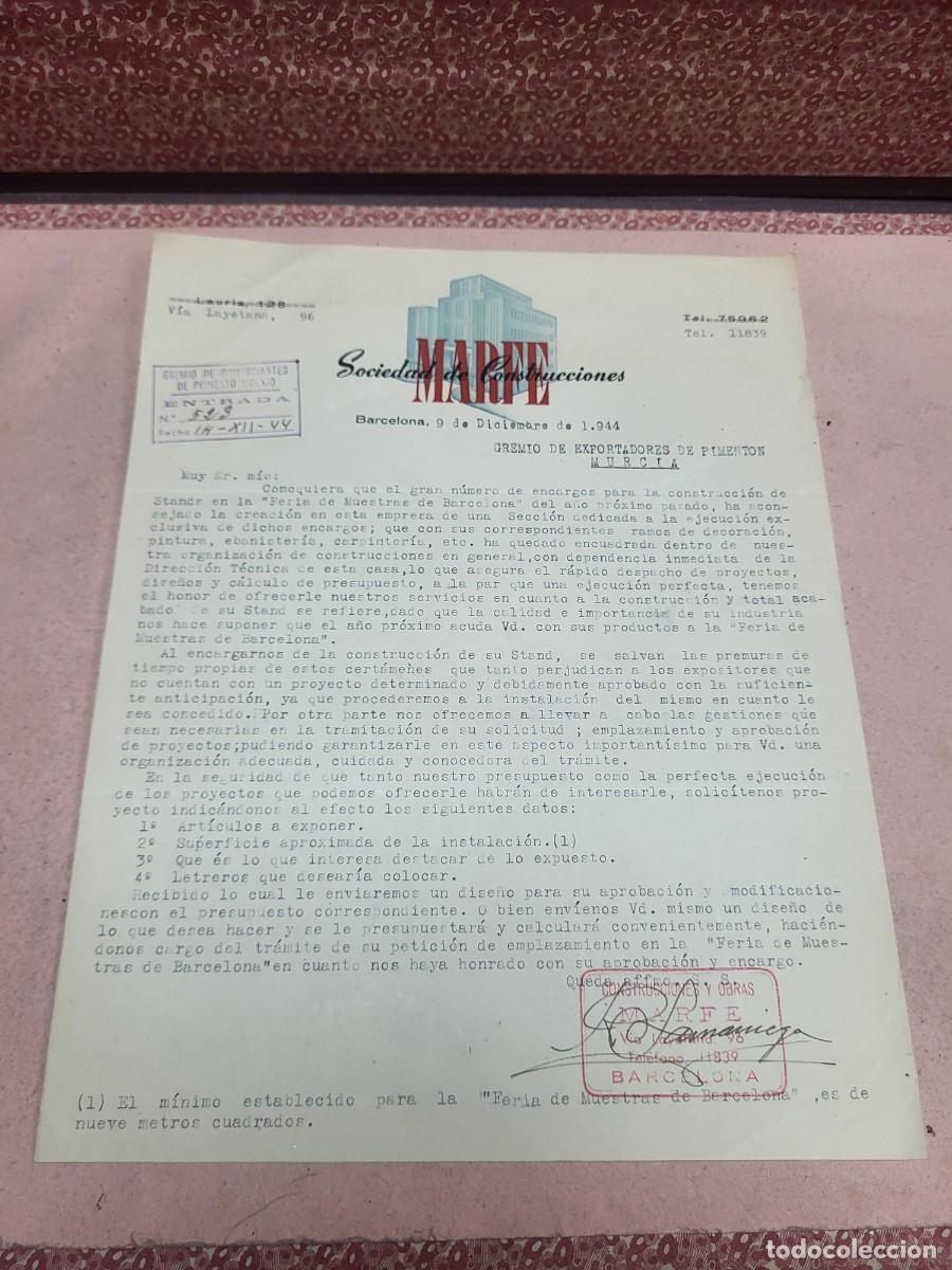 Cartas comerciales: ANTIGUA CARTA COMERCIAL SOCIEDAD DE CONSTRUCCIONES MARFE BARCELONA 1944