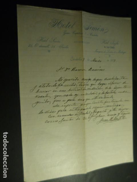 Cartas comerciales: MALAGA HOTEL SIMON CARTA COMERCIAL 1907