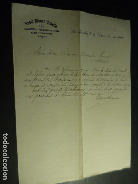 Cartas comerciales: LA RAMBLA C&Oacute;RDOBA &Aacute;NGEL BLANCO BANCA Y EXPORTACI&Oacute;N CARTA COMERCIAL 1906