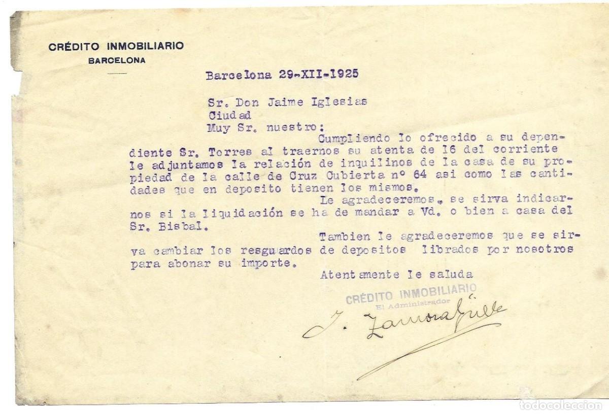 Cartas comerciales: Dos documentos mecanografiados, diciembre 1925. Carta y relaci&oacute;n inquilinos. Credito Inmobiliario.
