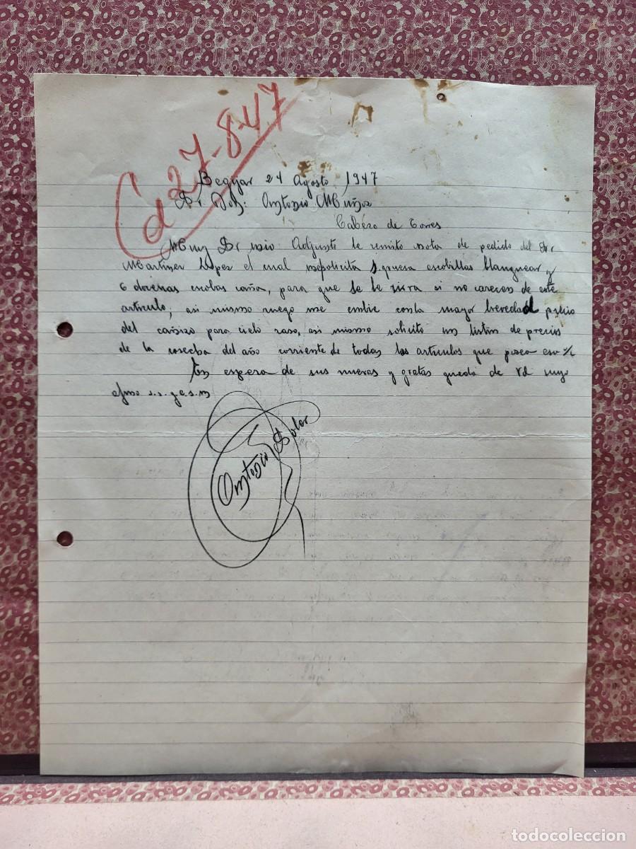 Cartas comerciales: ANTIGUA CARTA COMERCIAL BEGIJAR JAEN 1947