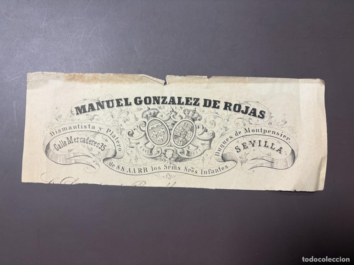 Cartas comerciales: MEMBRETE. MANUEL GONZALEZ DE ROJAS. SEVILLA. VER